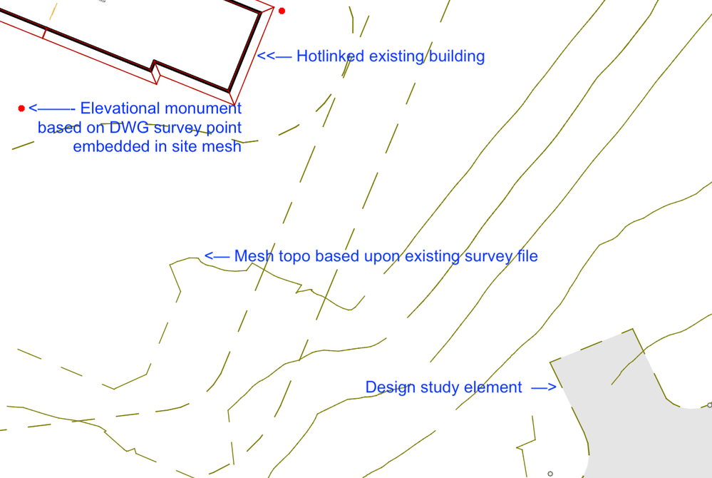 Example of Bldg hotlinked into site mesh based on survey..png