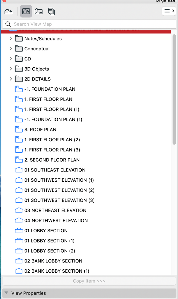 Organizer view adding views at the bottom of the l... - Graphisoft ...