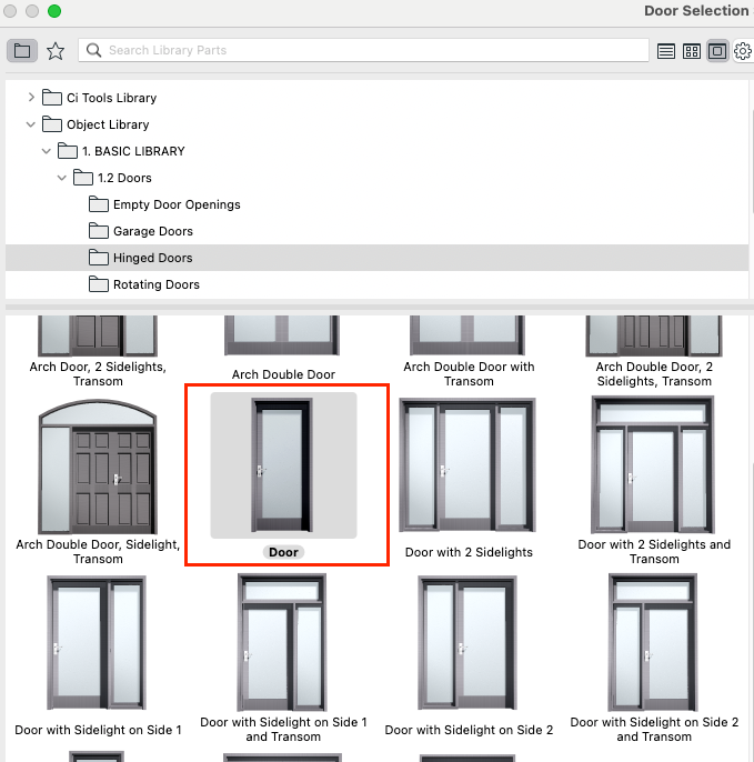 ArchiCAD 28 Basic Hinged Door Selected.png