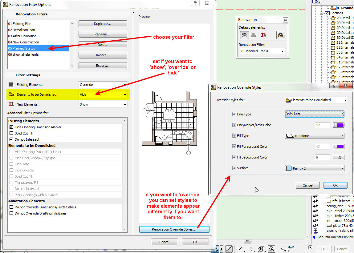 Renovation filter remove door and keep the openi... Graphisoft