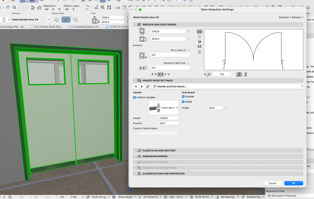 Door Handles Not Shown In 3d Views - Graphisoft Community