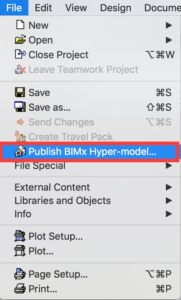 Publish BIMx Hyper-model