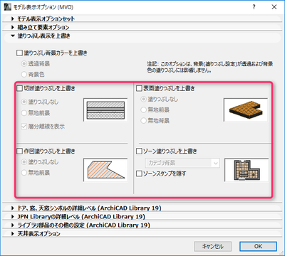 モデル表示オプション