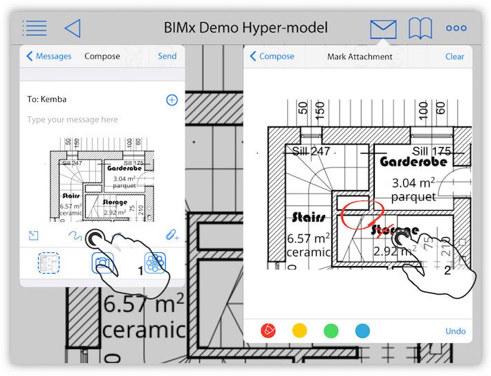 annotate pictures with free hand redlining in BIMx BIMcloud communication