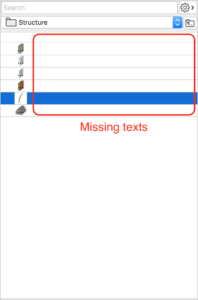 Missing texts in the Pop-up Favorites Palette on macOS 10.13