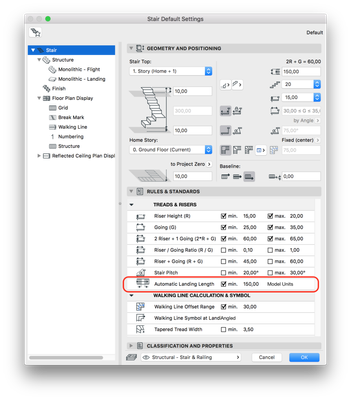 Automatic Landing Length setting