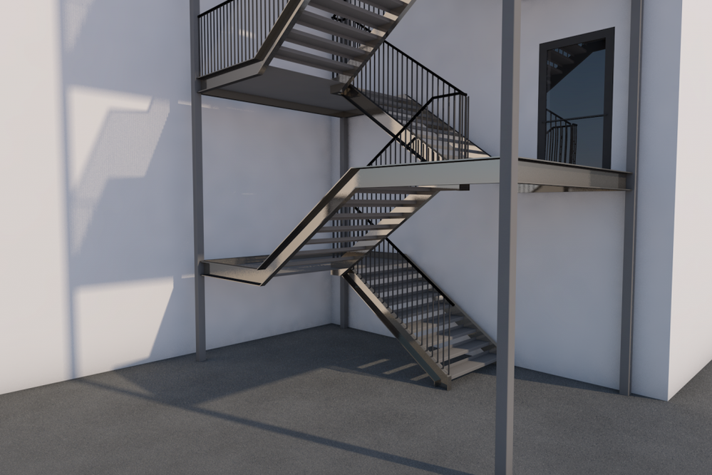 Rendering - Metal Plate Stair