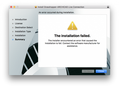 Grasshopper connection add-on installer fail