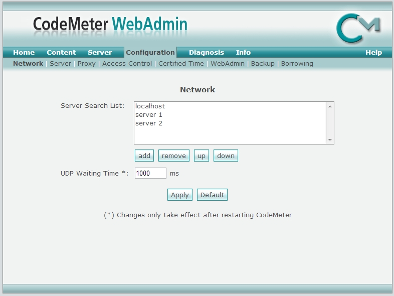 Server Search list Server Search list