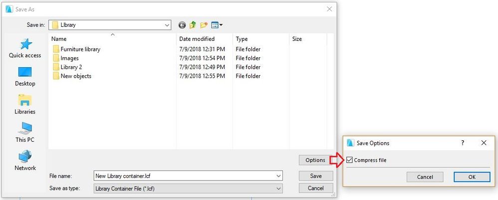 save options menu