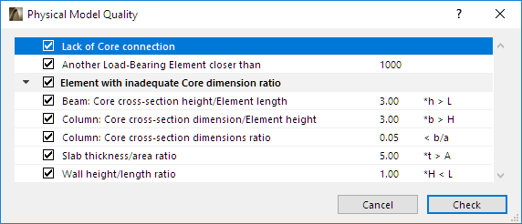 Figure to be loadedPhysical Model Quality Check rules