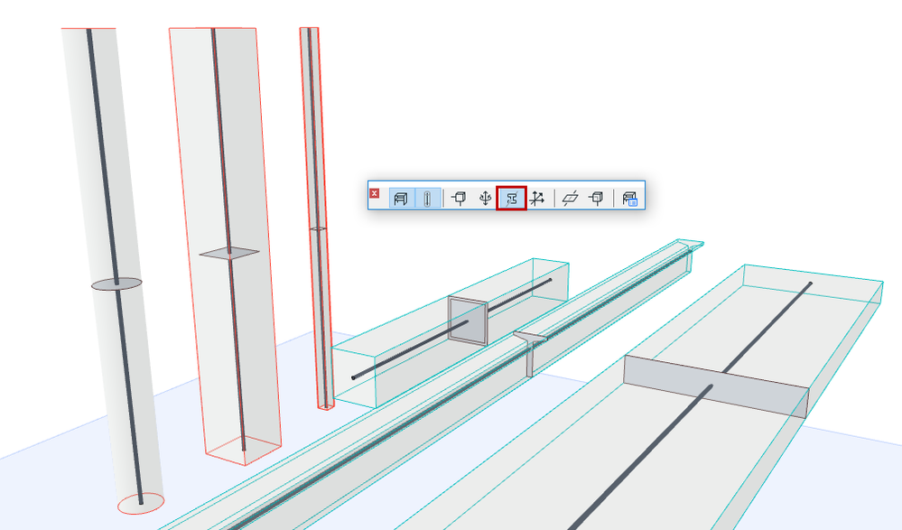 Figure to be loadedHow to display the profiles of load-bearing cores in the structural analytical model view