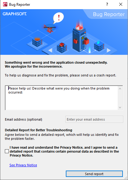 Graphisoft bug reporter что делать архикад 22