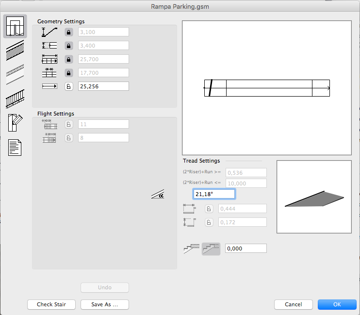 Ramp with dimesions in the Create edit stair tool.png
