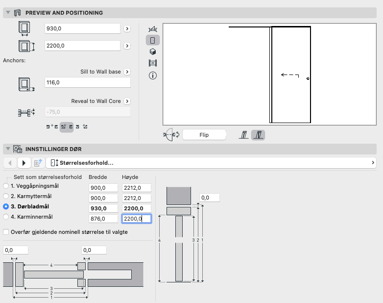 Sliding door leaf height x frame height Graphisoft Community