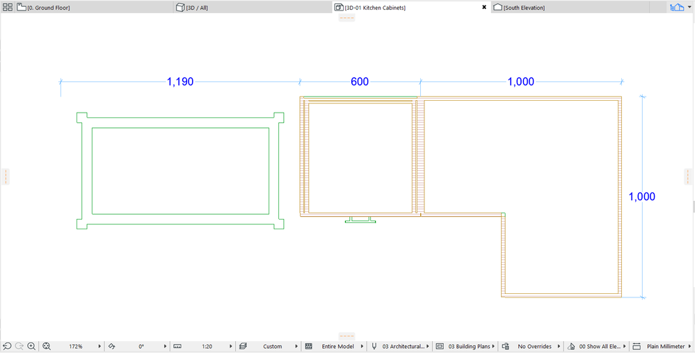 3D Document in Top View Axonometry