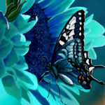 teal_flower_and_butterfly_by_kutedymples-d7klke1.png
