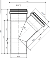 Abmessungen Abzweig OD110/110