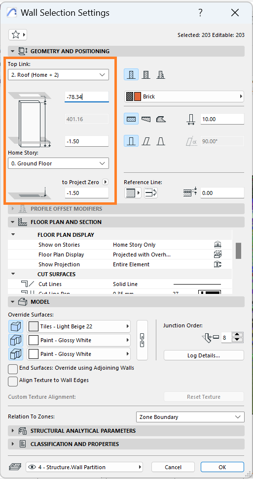 Modify through Selection Settings