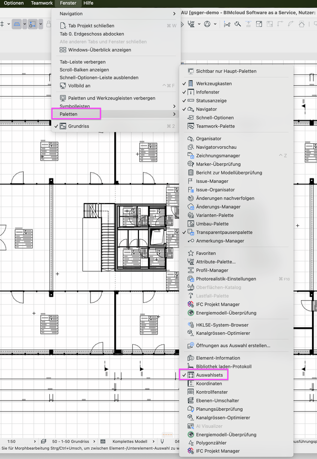 01_pfad.png Fenster >> Paletten >> Auswahlsets