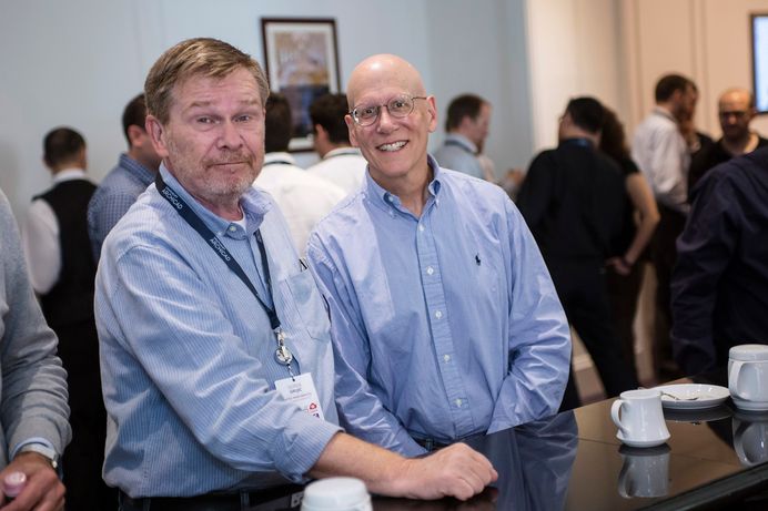 Djordje Grujic e Karl Ottenstein na Key Client Conference 2016 da Graphisoft, em Budapeste.