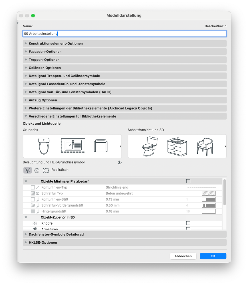 Verschiedene Einstellungen für Biblitheksobjekte.png