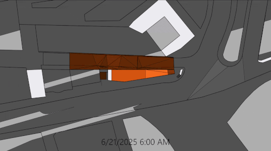Top view with true orientation, 21 June 2025