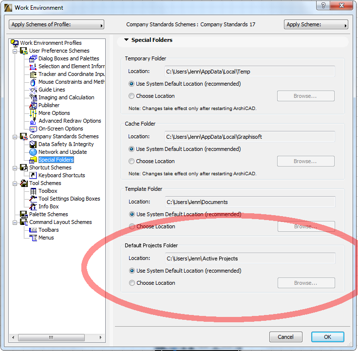 Browse default Projects Folder in start UI Graphisoft Community