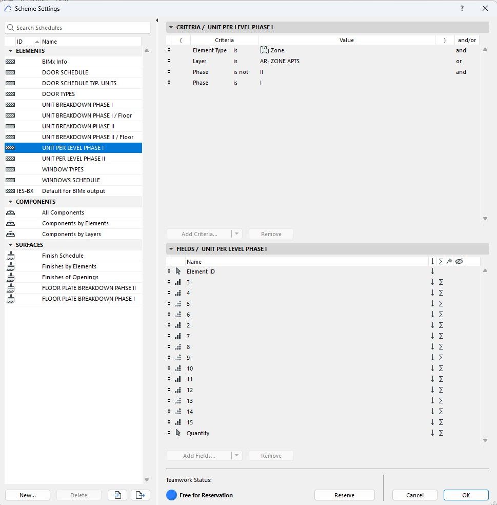 In this other image, I show you how I configured the schedule. Each number corresponds to a level, and each level is a numerical expression.